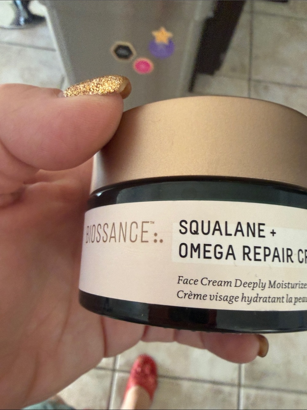 Biossance Squalane + Omega Repair Cream - Gold, Black, White